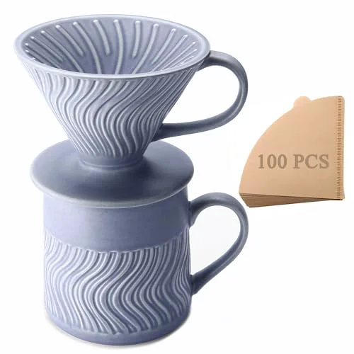 Lightweight Pour Over Coffee Maker with 100 Sheets of Paper Filter Elegant