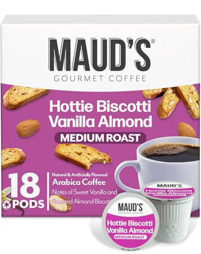 Healthy Almond Biscotti Flavored Coffee Pods 18 Count Detailed