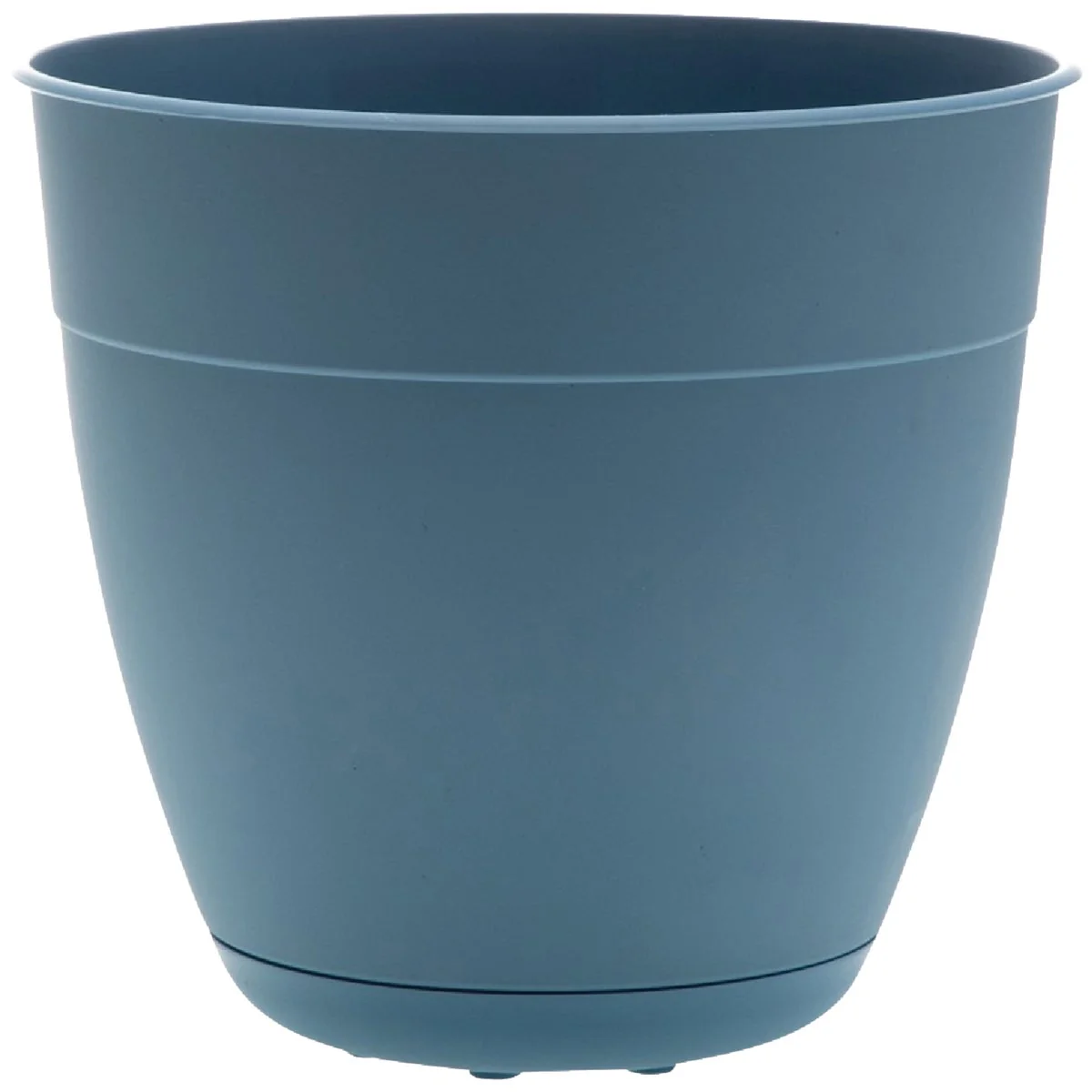 Optimized Bloem Ocean Series Dayton 10.95 In. H. x 10.75 In. Dia. Recycled Ocean Plastic Ocean Blue Planter Secure
