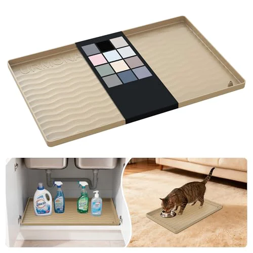 Fashionable Waterproof Silicone Under Sink Mat 19'' x 12'' Shelf Liner for Kitchen and Bathroom Enhanced