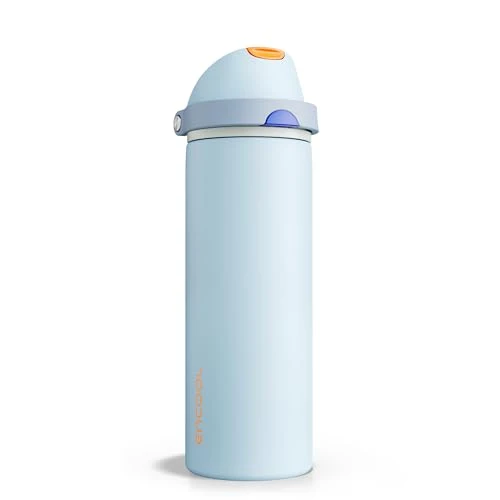 Consistent Insulated Water Bottle with Straw Stainless Steel Water Bottle with Push Button Lid Lightweight