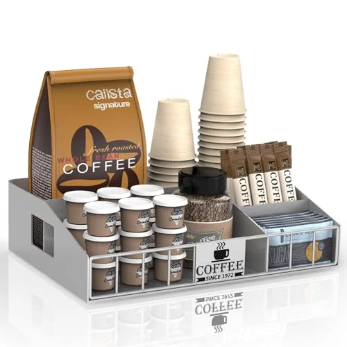 Safe Coffee Station Organizer with 4 Compartments Authentic