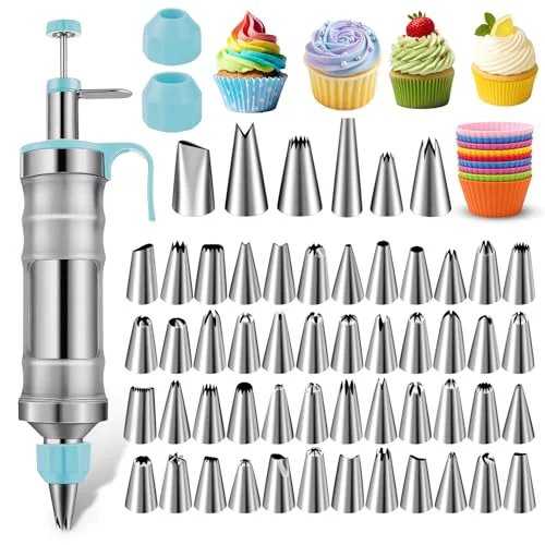 Verified Dessert Decorating Syringe Set 66 Count Excellent