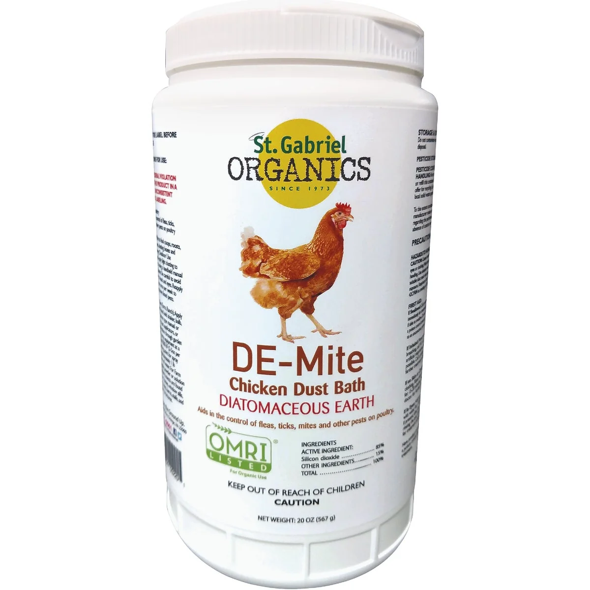 Eco-Friendly St Gabriel Organics DE-Mite 20 Oz. Ready To Use Powder Diatomaceous Earth Dust Bath Excellent