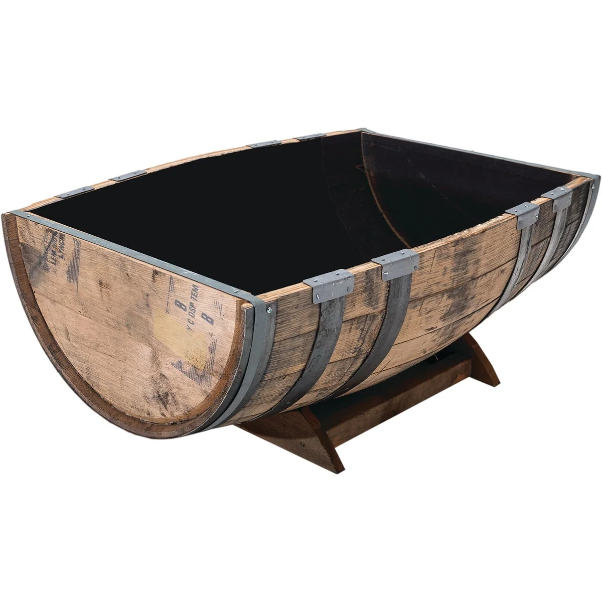 Long-Lasting Wood Products 26 In. x 35 In. Oak Barrel Garden Planter Superior