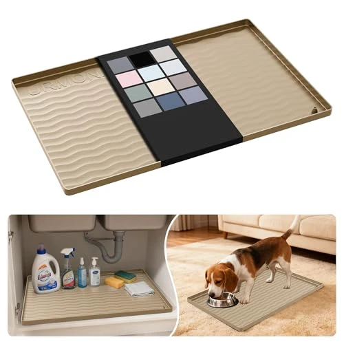 Elite Waterproof Silicone Under Sink Mat 22'' x 14'' Shelf Liner for Kitchen and Bathroom Practical