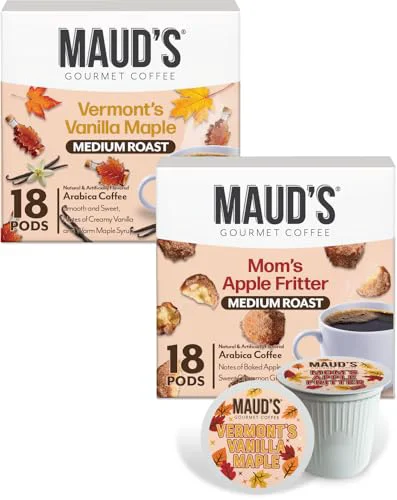 High-Performance Maud s Maple Vanilla Apple Fritter Flavored Coffee Pods Variety Pack 36ct 36 Count Clean