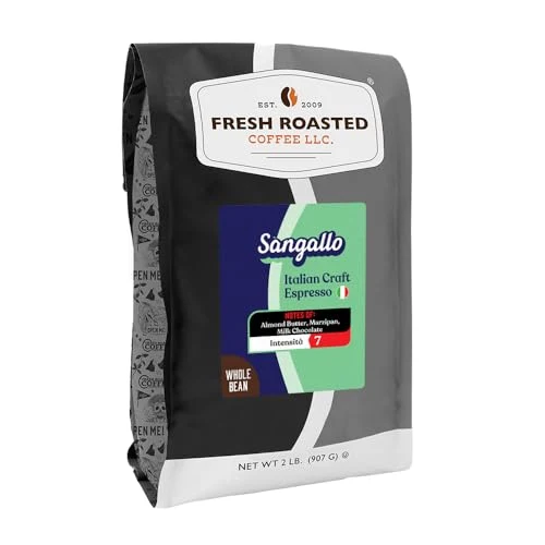 Natural Sangallo Italian Craft Artisan Blend Whole Bean Coffee 32 Ounce Detailed