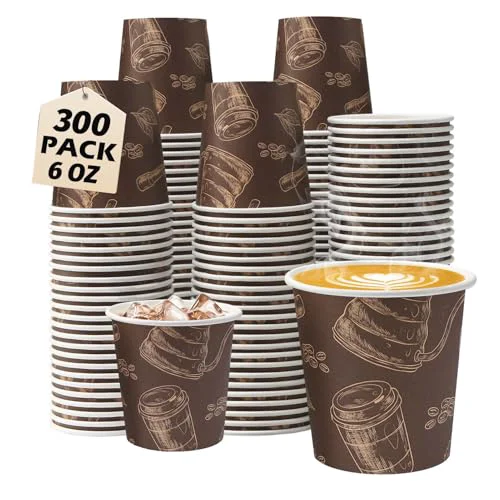 Unique 6 oz 300 Pack Disposable Paper Cups 300 Count Practical