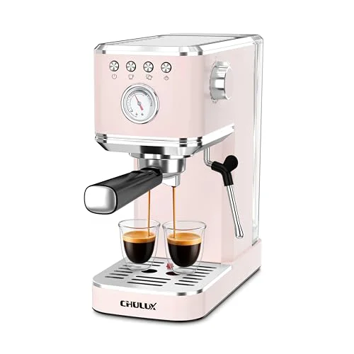 Fine Crafted Slim Espresso Machine with Milk Frother for Home Cappuccino Official