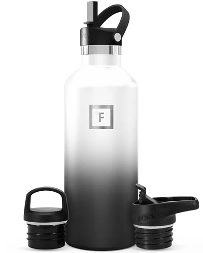 Consistent 32 oz Narrow Mouth Water Bottle with 3 Lids Elegant