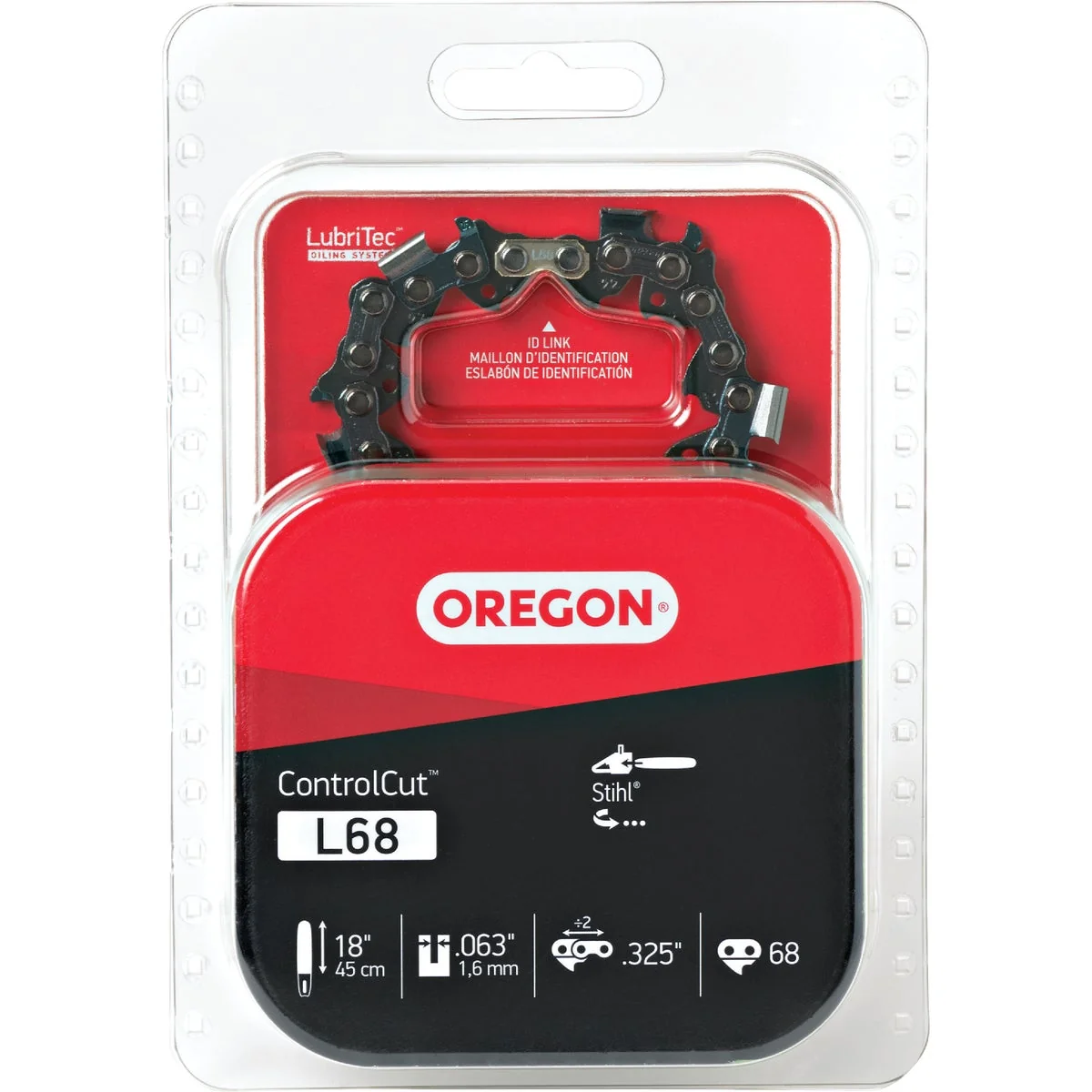 Elegant Oregon ControlCut L68 18 In. 0.325 In. 68 Link Saw Chain Smooth