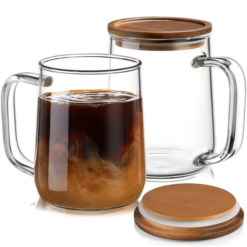 Eco-Friendly Glass Coffee Mugs 2 Count Fast