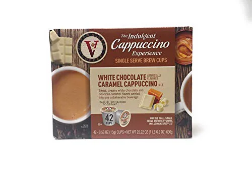 Natural Victor Allen Indulgent White Chocolate Caramel Cappuccino Single Serve Cups 42 Count Minimalist