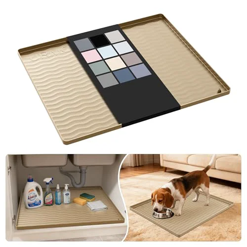 World-Class Waterproof Silicone Under Sink Mat 22'' x 19'' Shelf Liner for Kitchen and Bathroom Premium Material