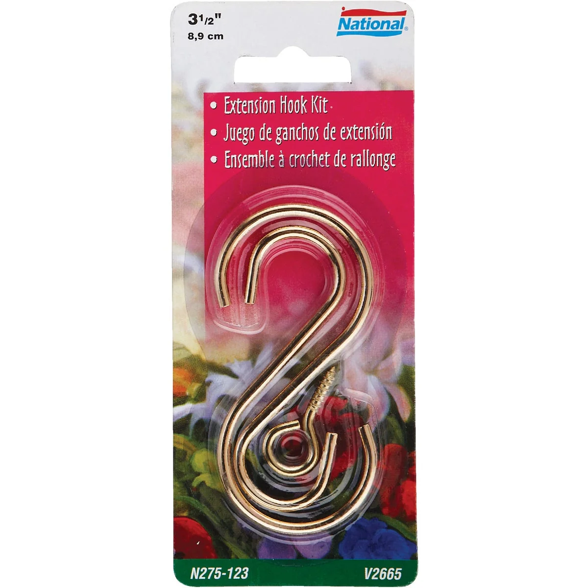 Trusted National Hardware 3-1 2 In. Brass Steel Extension Hook Kit Prestigious