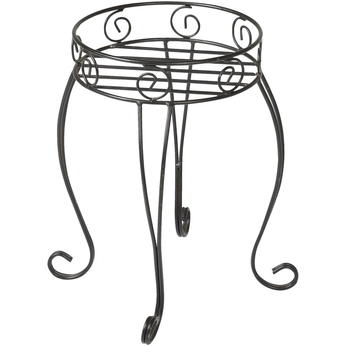 Certified Garden Black Steel 21 In. H. Plant Stand Powerful
