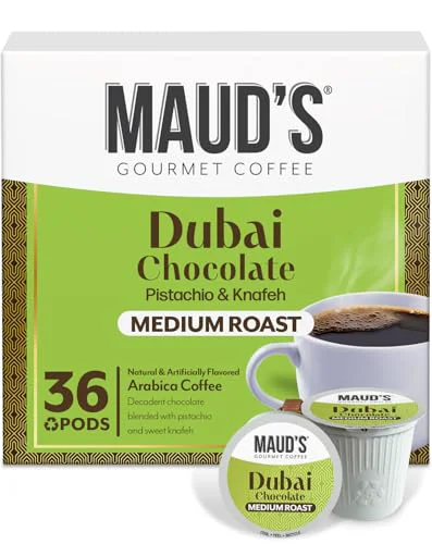 Soft Dubai Chocolate Flavored Coffee Pods 36 Count Artisan