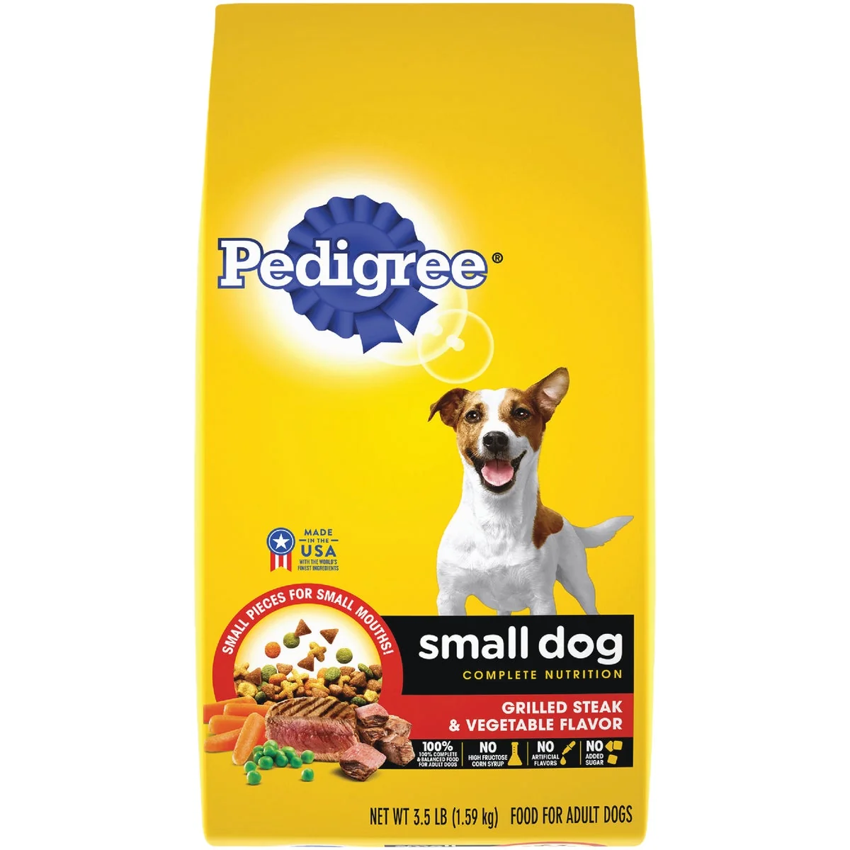 Superior Pedigree Small Dog Complete Nutrition 3.5 Lb. Grilled Steak Vegetable Adult Dry Dog Food Reliable
