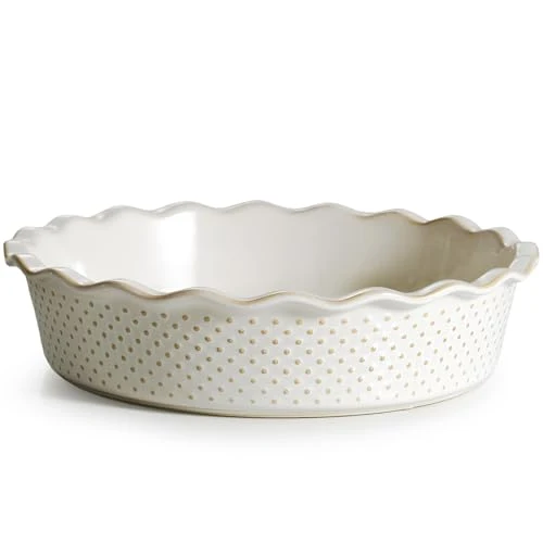 Practical Ceramic Deep Pie Pan 2 Count Durable