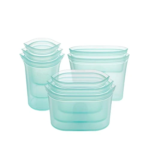 Recyclable Reusable Food Storage Containers Full Set of 8 Teal Fine