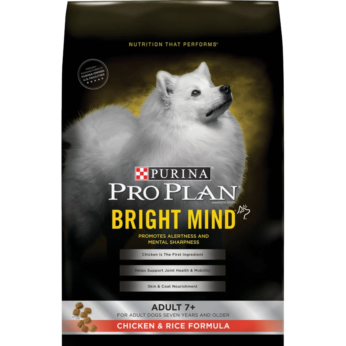 Environmentally Friendly Purina Pro Plan Bright Mind 5 Lb. Chicken Rice Flavor Adult Dry Dog Food Enhanced