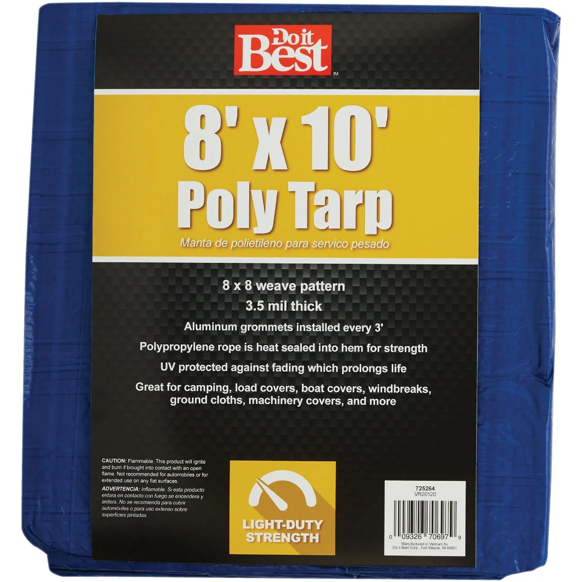 Eco-Friendly Do it Blue Woven 8 Ft. x 10 Ft. General Purpose Tarp Smart