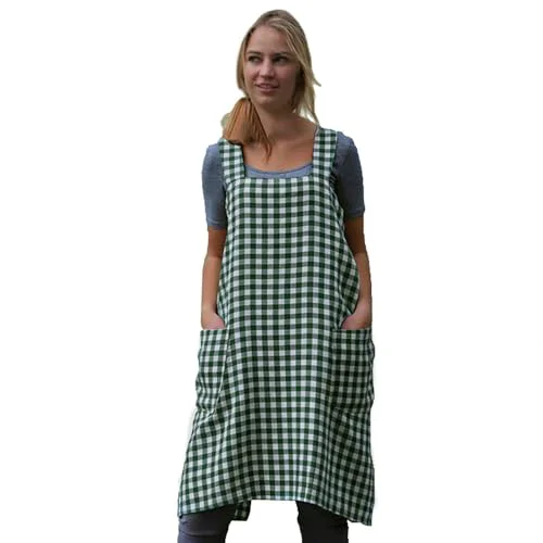 Dependable Women's Pinafore Square Apron Baking Cooking Gardening Works Cross Back Cotton Durable