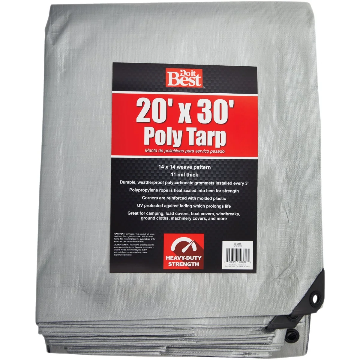 Expertly Made Do it Silver Woven 20 Ft. x 30 Ft. Heavy Duty Poly Tarp Pure