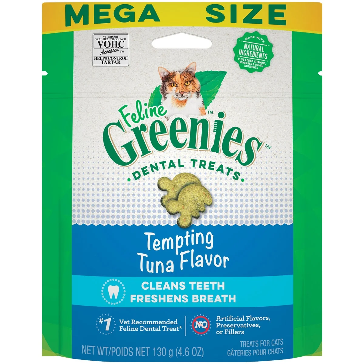 Premium Greenies Tempting Tuna 4.6 Oz. Dental Cat Treats Quality