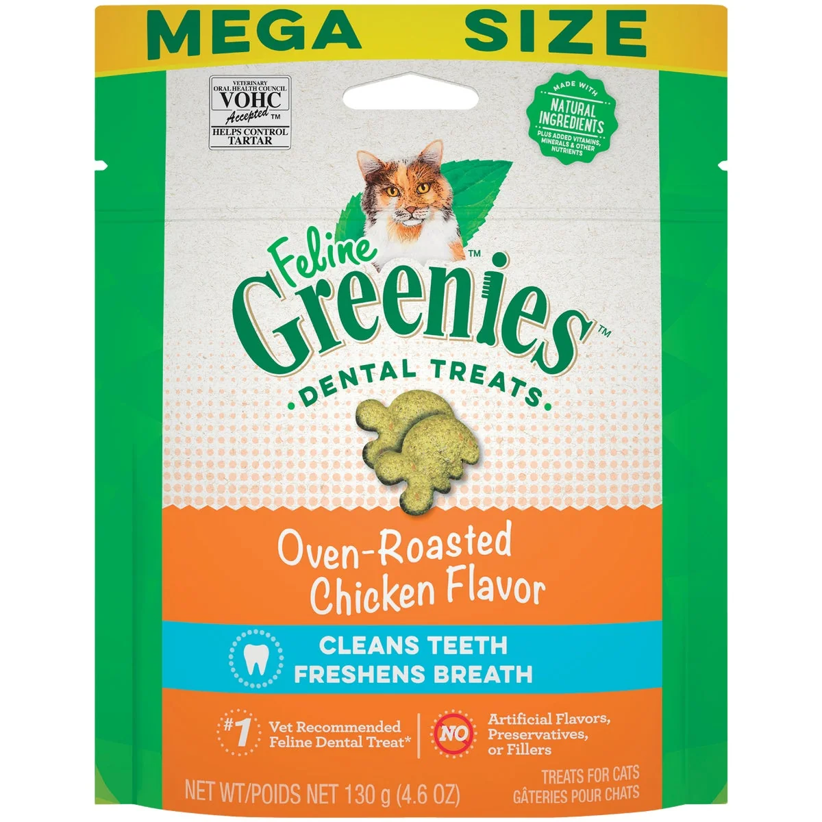 Artisan Greenies Oven-Roasted Chicken 4.6 Oz. Dental Cat Treats User-Friendly