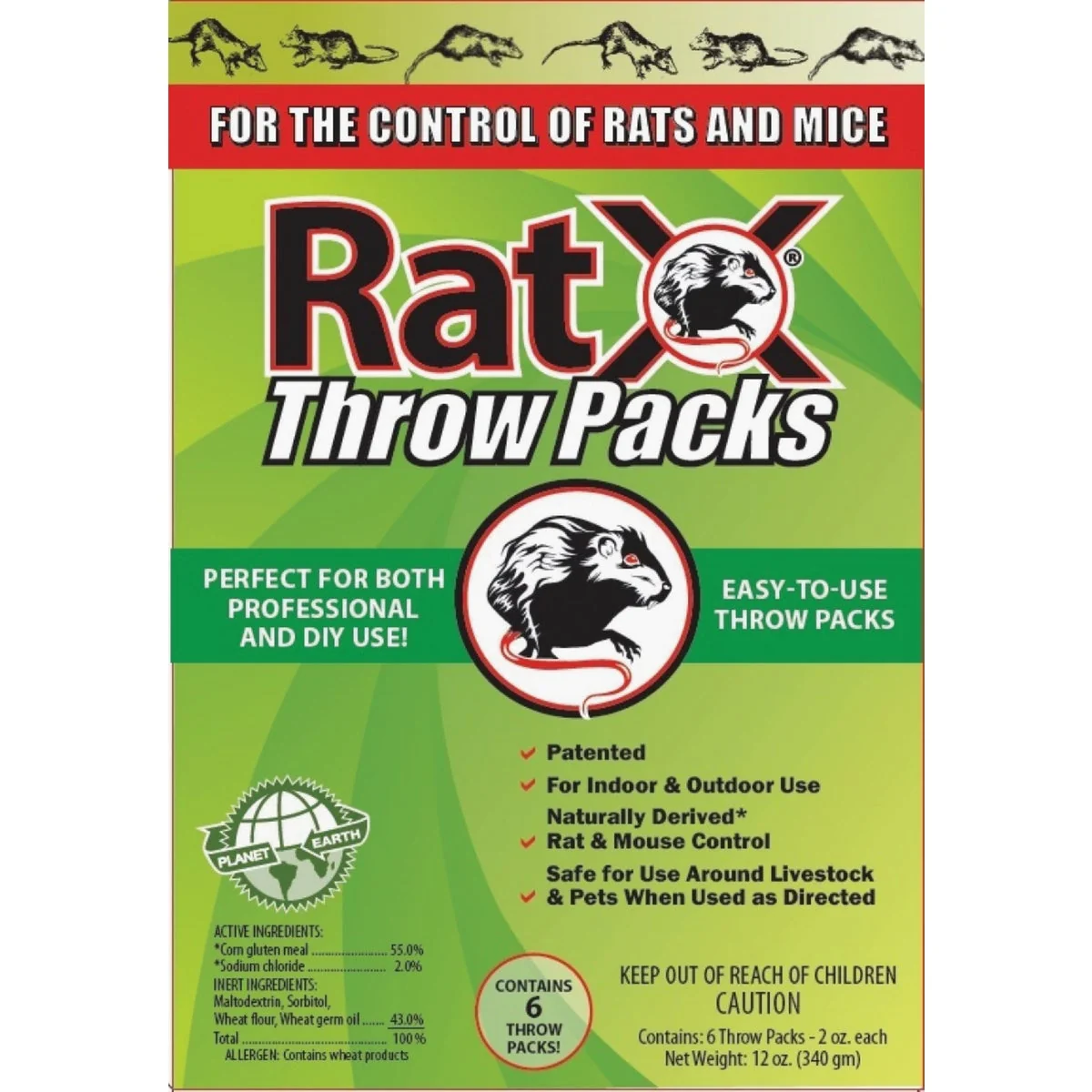 Fashionable RatX Pellet Throw Pack Rat And Mouse Killer 6-Pack Effective