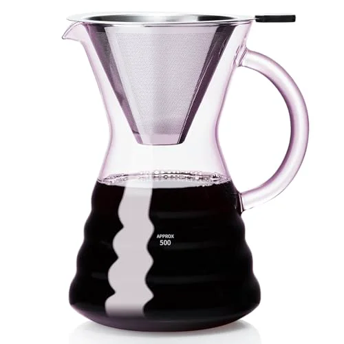 Sustainable Pour Over Coffee Maker with Permanent Stainless Filter 27 fl oz 27 Fl Oz Elite
