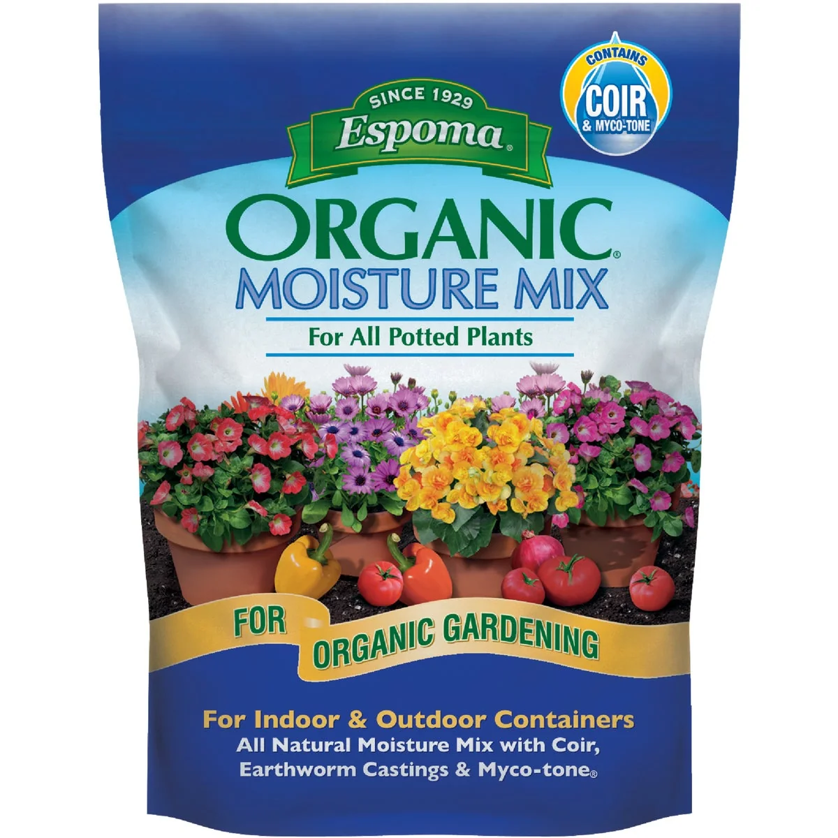 Green Espoma Organic 8 Qt. 5.8 Lb. Indoor Outdoor Container Moisture Mix Premium Potting Soil First-Class