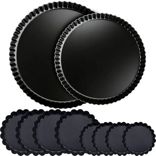 Flexible Tart Pan Set 10 9 Inch Tart Pans with 5 4 Inch Mini Tart Pans Removable Bottom Comfortable