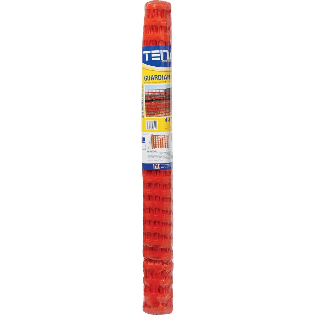 Effective Tenax Guardian 4 Ft. H. x 50 Ft. L. Polyethylene Safety Fence Orange Reusable
