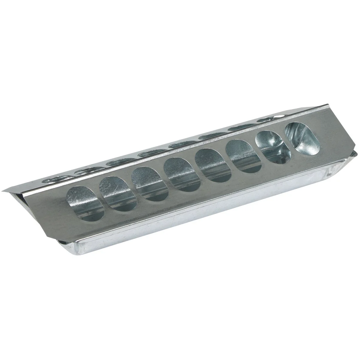 User-Friendly Farm-Tuff 12 In. Slide-Top Galvanized Steel Poultry Feeder Authentic