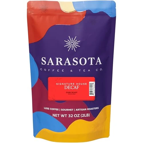 Enhanced 2 lb Decaf Dark Roast Whole Bean Coffee 32 Ounce Durable