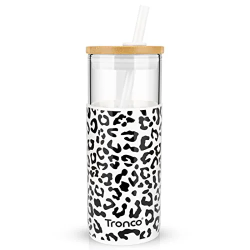 Eco-Friendly 20 oz Glass Tumbler with Lids and Straws Original Design