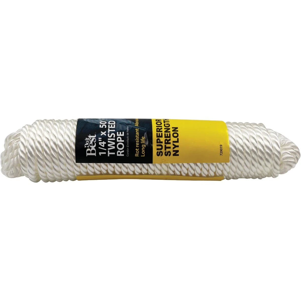 Secure Do it 1 4 In. x 50 Ft. White Twisted Nylon Packaged Rope Lightweight