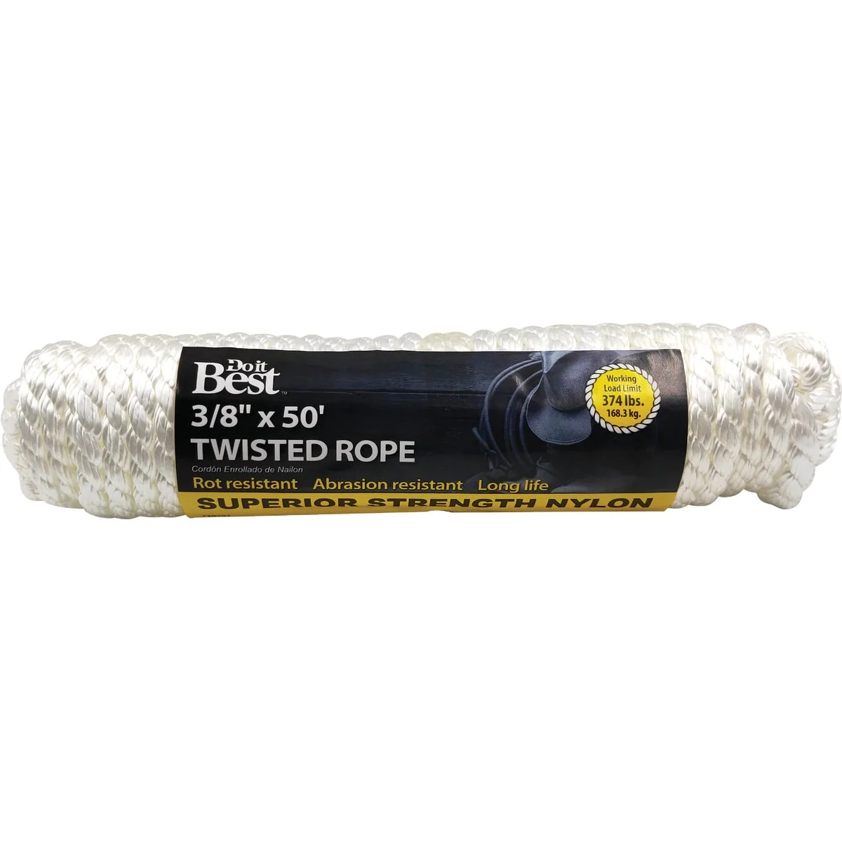 Modern Do it 3 8 In. x 50 Ft. White Twisted Nylon Packaged Rope Smart