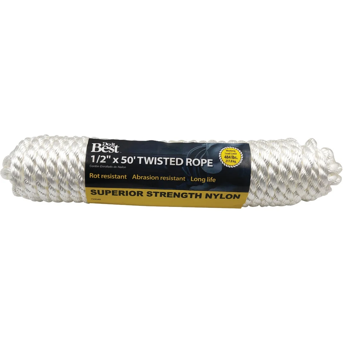 Expertly Made Do it 1 2 In. x 50 Ft. White Twisted Nylon Packaged Rope Optimized