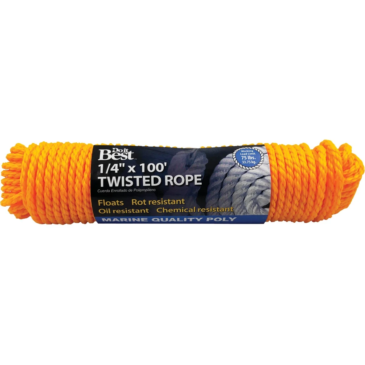 Stylish Do it 1 4 In. x 100 Ft. Yellow Twisted Polypropylene Packaged Rope Trendy