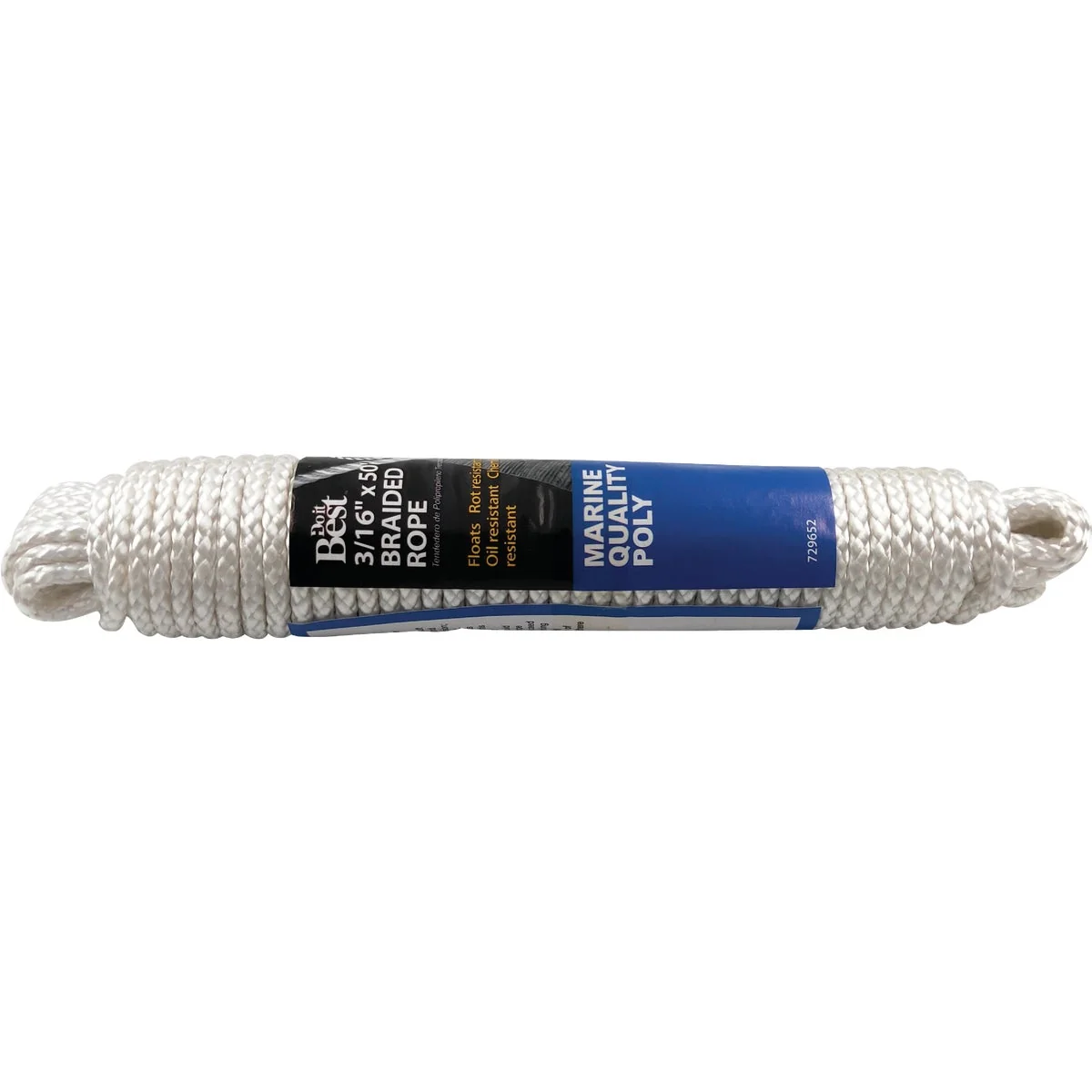 Safe Do it 3 16 In. x 50 Ft. White Solid Braided Polypropylene Packaged Rope Superior
