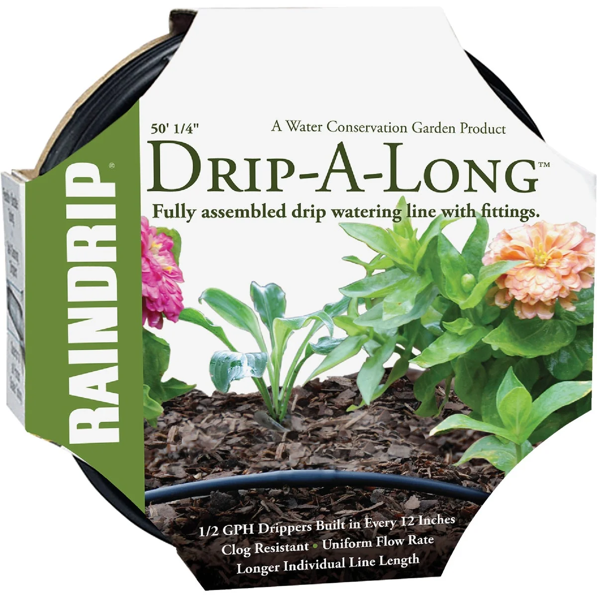 Solid Raindrip 1 4 In. Dia. x 50 Ft. L. Poly Soaker Hose with Fittings Enhanced