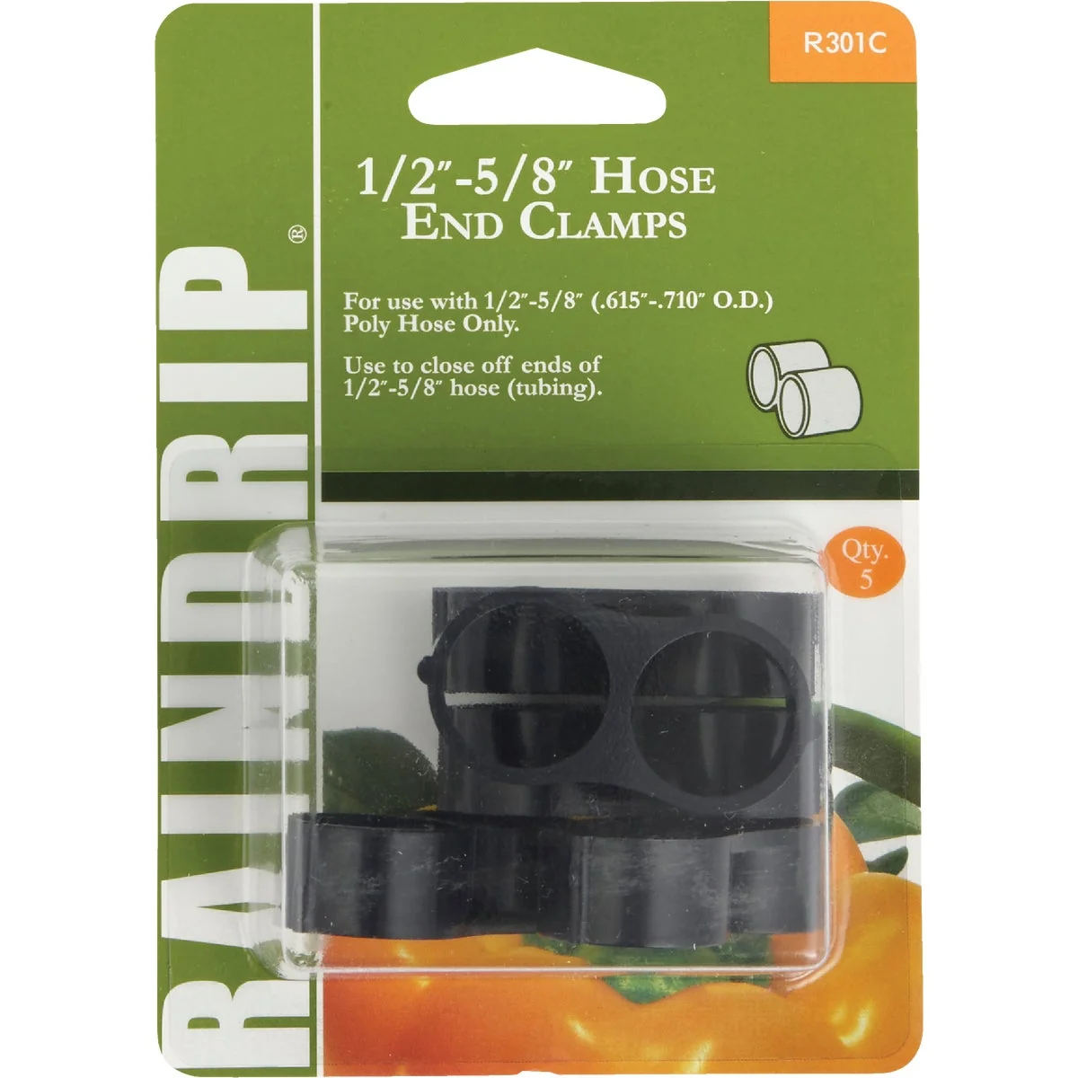 Durable Raindrip 1 2 In. to 5 8 In. Figure 8 End Clamp 5-Pack Fine