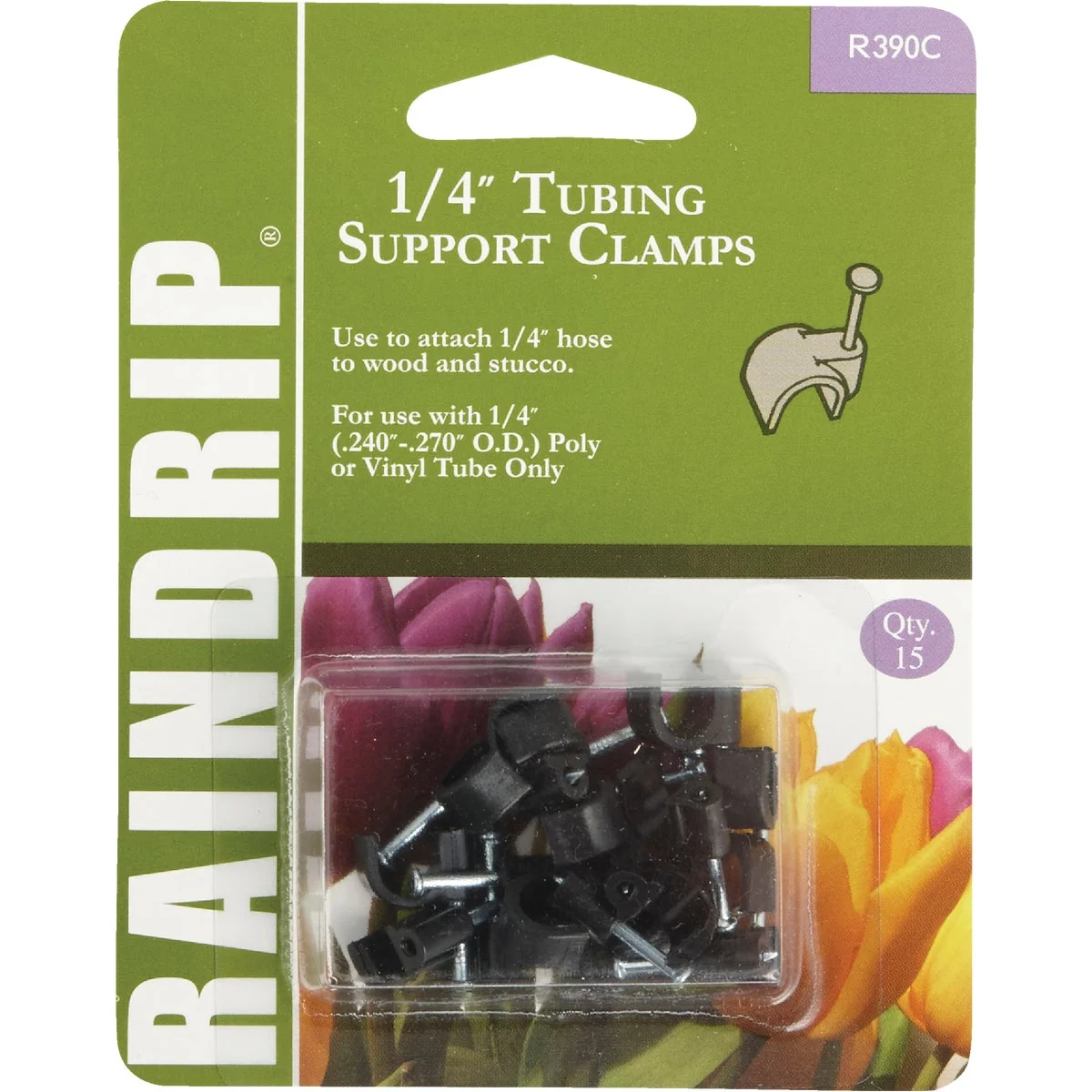 Selected Raindrip 1 4 In. Tubing Mounting Clamp 15-Pack Excellent