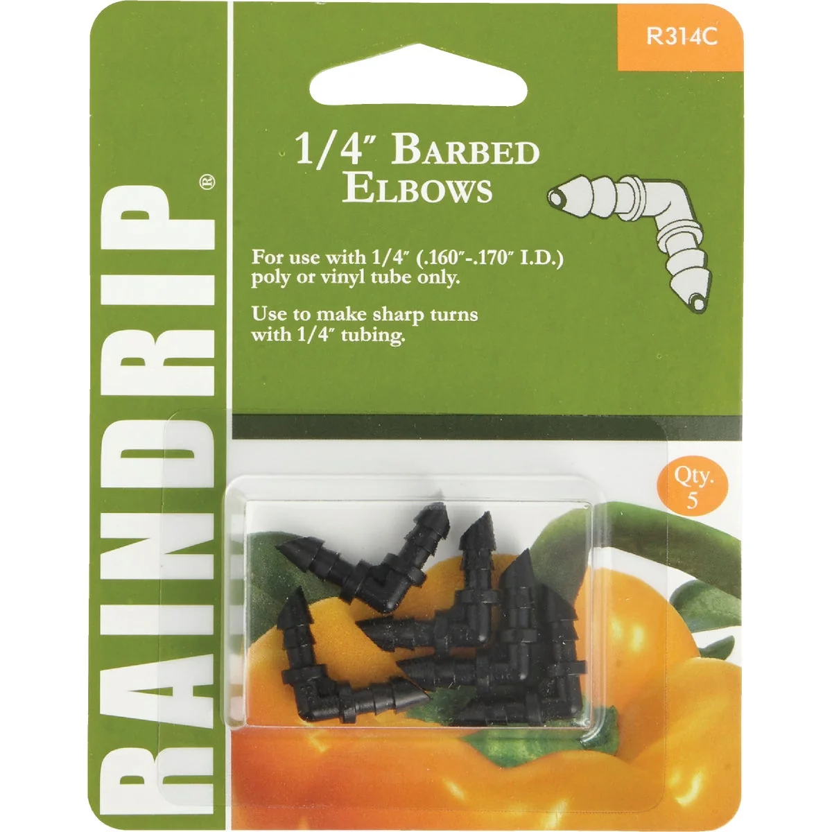 Top-Quality Raindrip 1 4 In. Tubing Double Barbed Elbow 5-Pack Carefully Designed