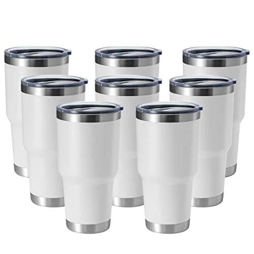 Sustainable 30oz Stainless Steel Tumbler 8 Count Reusable