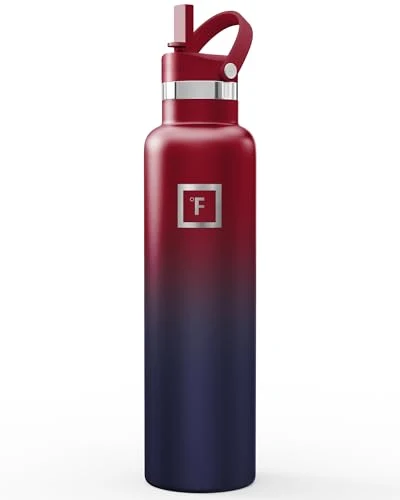 Crafted 24 oz Narrow Mouth Water Bottle with Straw Durable